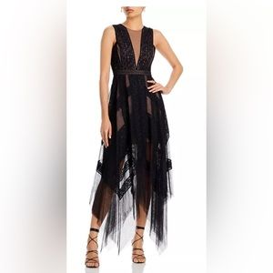 Bcbgmaxazria Lace trim evening dress